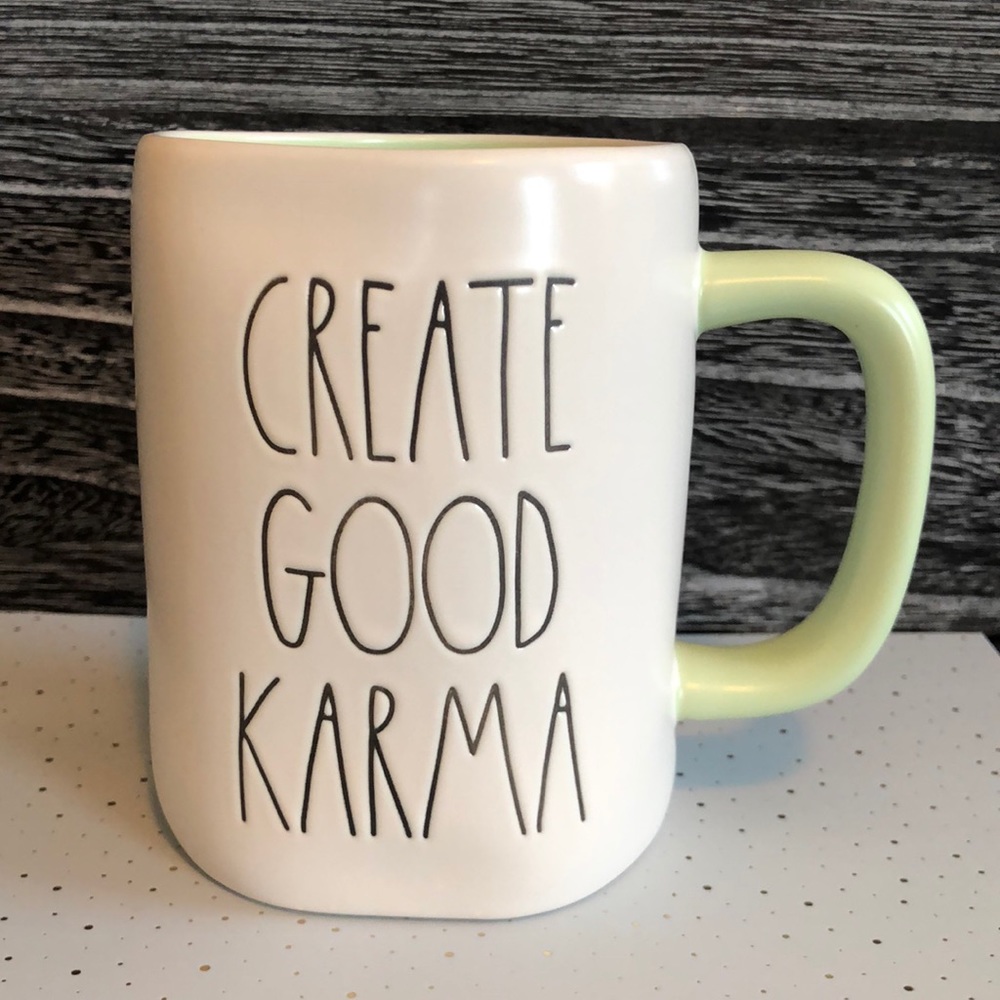 Rae Dunn CREATE GOOD KARMA mug